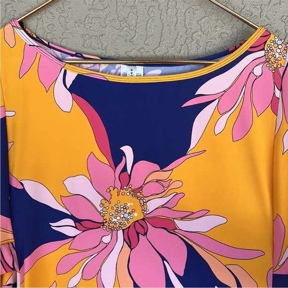 Trina Turk‎ Breeze Colorful Floral Print Tunic Top Swimsuit Cover Up Dress NWT - Picture 3 of 9